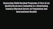PDF Assessing Child Survival Programs: A Test of Lot Quality Assurance Sampling in a Developing