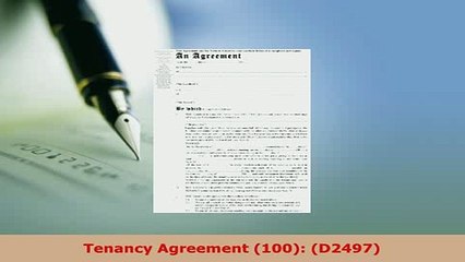 PDF  Tenancy Agreement 100 D2497 Free Books