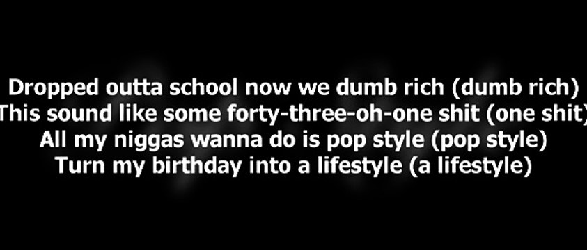 Drake feat. The Throne - Pop Style __ Views Album (Lyrics parolesl) 2016