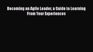 PDF Becoming an Agile Leader a Guide to Learning From Your Experiences  EBook