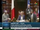 Aprueban en Italia unión civil entre personas del mismo sexo