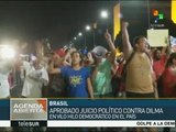 Brasileños manifiestan su rechazo a impeachment aprobado esta mañana