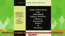 best book  The Finance of Higher Education Theory Research Policy and Practice