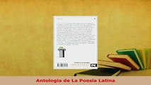 PDF  Antologia de La Poesia Latina Download Online