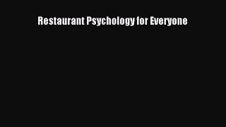 Read Restaurant Psychology for Everyone Ebook Free