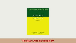 PDF  Tacitus Annals Book IV Read Full Ebook