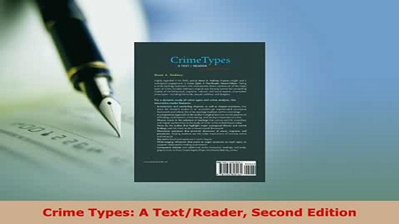 PDF  Crime Types A TextReader Second Edition  EBook