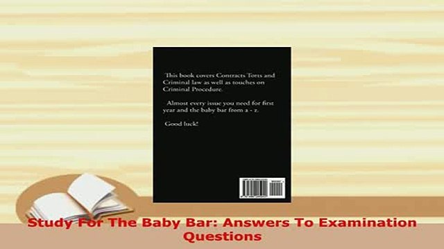 PDF Study For The Baby Bar Answers To Examination Questions Read Online