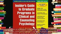 read here  Insiders Guide to Graduate Programs in Clinical and Counseling Psychology 20082009