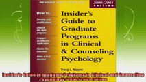 free pdf   Insiders Guide to Graduate Programs in Clinical and Counseling Psychology 20002001