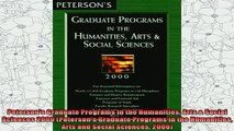 best book  Petersons Graduate Programs in the Humanities Arts  Social Sciences 2000 Petersons