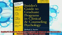 best book  Insiders Guide to Graduate Programs in Clinical and Counseling Psychology 19981999