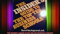 new book  The Insiders guide to the top ten business schools
