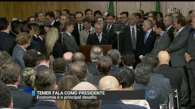 Temer faz primeiro pronunciamento oficial e empossa ministros