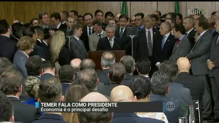 Temer faz primeiro pronunciamento oficial e empossa ministros