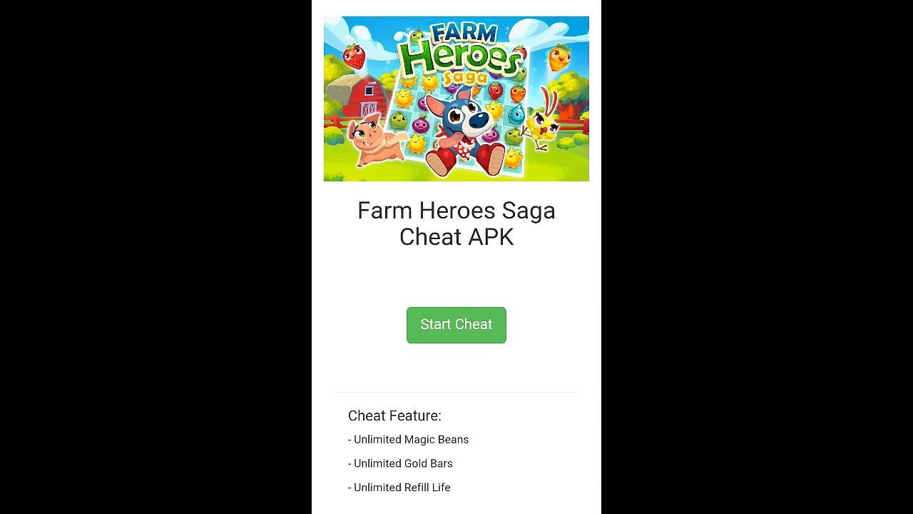 Farm Heroes Saga Hack Cheat Unlimited Gold Bars,Unlimited Magic Beans,Unlock Refill Life