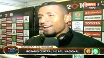 Farid Díaz habló tras el 1-0 entre Rosario Central y Nacional · Copa Libertadores 2016 (cuartos, ida)
