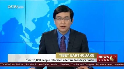 Over 10,000 people relocated after Tibet quake