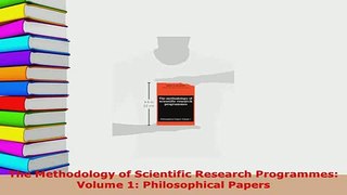 Download  The Methodology of Scientific Research Programmes Volume 1 Philosophical Papers  EBook