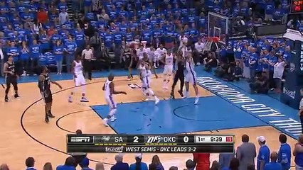 Russell Westbrook Drives and Scores - Spurs vs Thunder - Game 6 - May 12, 2016 - 2016 NBA Playoffs