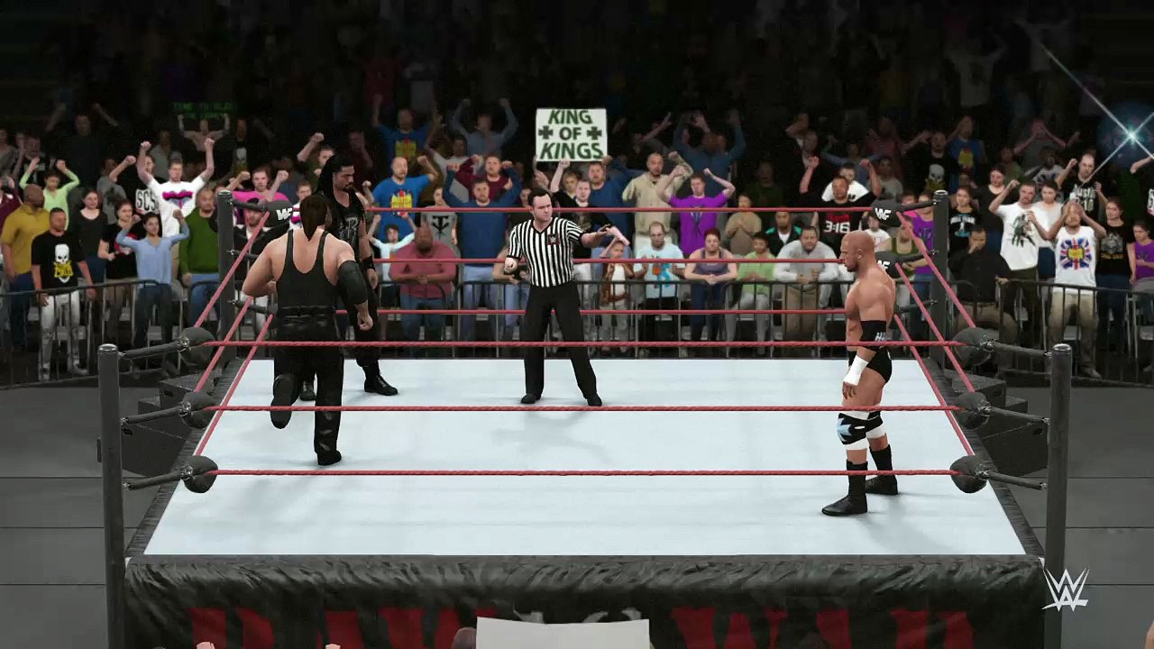 WWE 2K16 roman reigns v kevin nash v HHH
