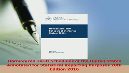 PDF  Harmonized Tariff Schedules of the United States Annotated for Statistical Reporting Download Online