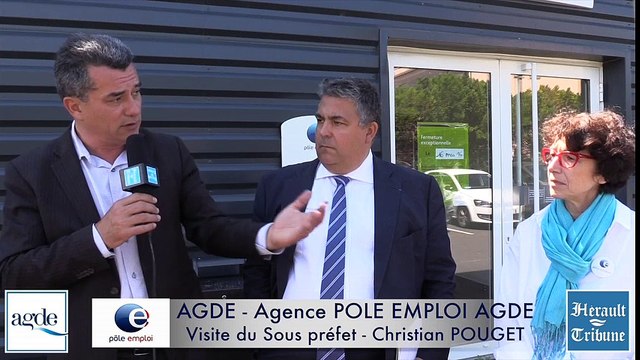 AGDE - 2016 - POLE EMPLOI - VISITE de Christian POUGET ( Sous préfet de BEZIERS ) à l'agence d'Agde