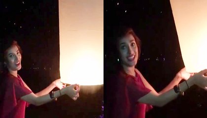 Mehwish Hayat Celebrating Lantern Wish