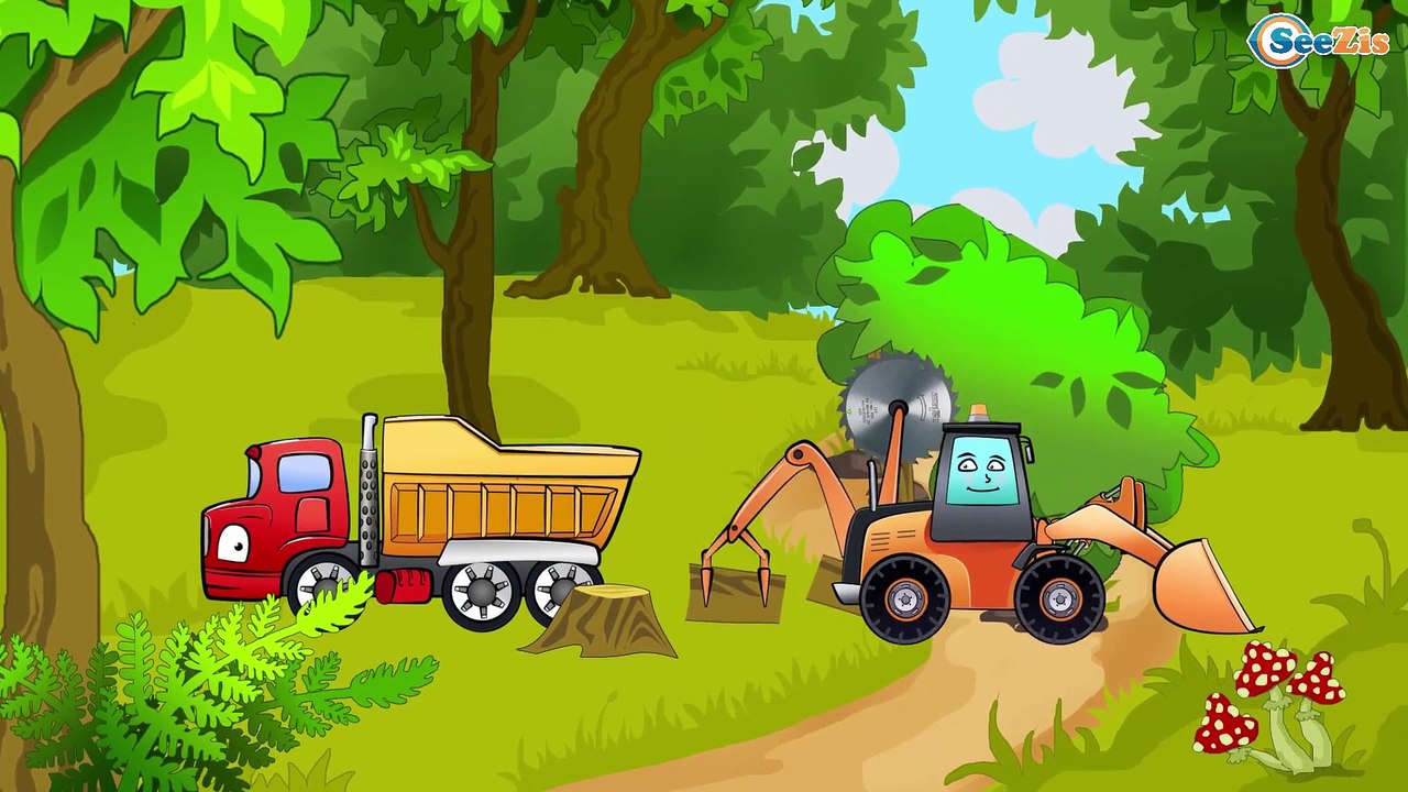 Tractor Pavlik in Cartoons. Truck & Bulldozer in the forest. Monster Trucks. Season 2. Episode 16