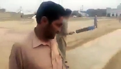 Younus Khan playing tape ball cricket in mardan