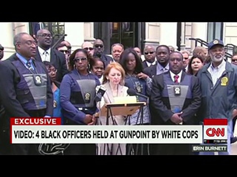Watch- 4 black officers held at gunpoint by white cops