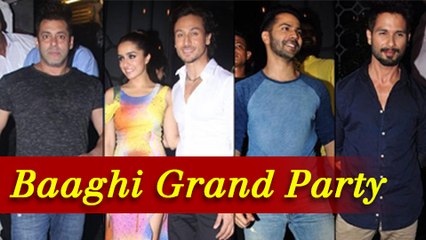 Salman Khan, Jacqueline,Shahid, Varun At Baaghi Grand Success Party - FULL VIDEO