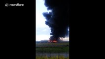 Major fire at tyre dump on the outskirts of Madrid, Spain