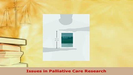 Download  Issues in Palliative Care Research Free Books