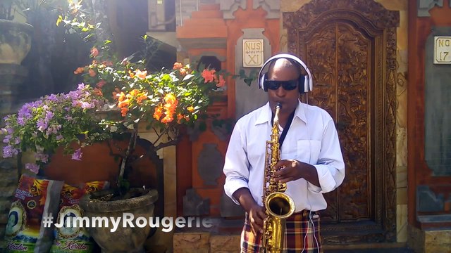 DJ Sax Bali jamming in the streets of bali by Jimmy Rougerie - DJ Saxophonist Singer