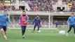 Lionel Messi Incredible nutmeg onto Javier Mascherano during Barcelona open training