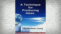 READ book  A Technique for Producing Ideas Online Free