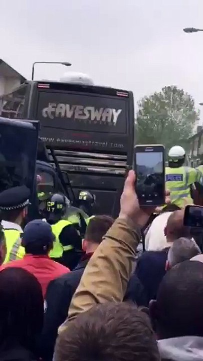 Manchester United bus gets attacked by West Ham United fans