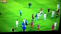 Referee in Turkey attacked once again, but the pitch invader receives a kick from a footballer