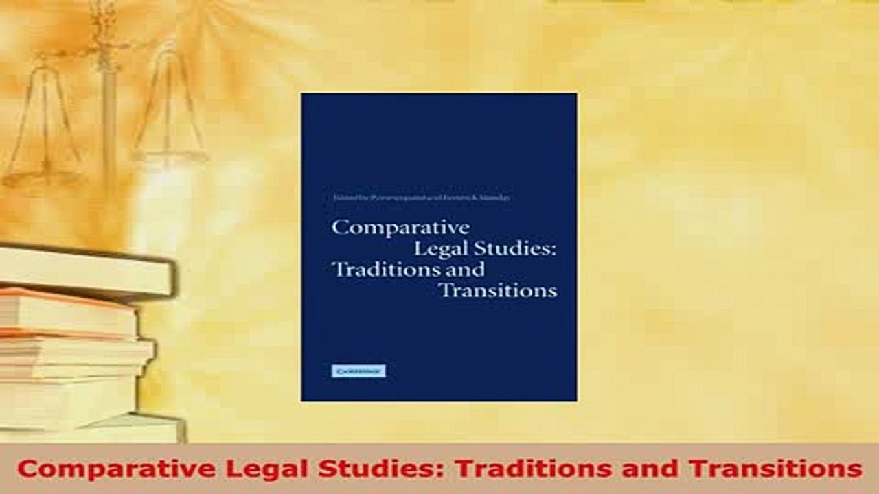 PDF  Comparative Legal Studies Traditions and Transitions  EBook