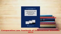 PDF  Comparative Law Yearbook of International Business 2013 Free Books