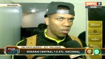 Orlando Berrío habló tras el 1-0 entre Rosario Central y Nacional · Copa Libertadores 2016 (cuartos, ida)