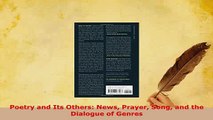 PDF  Poetry and Its Others News Prayer Song and the Dialogue of Genres Free Books