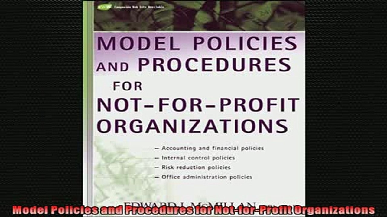 READ book  Model Policies and Procedures for NotforProfit Organizations  FREE BOOOK ONLINE