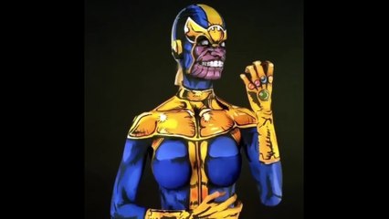 Girl Paints Superhero Costumes On Her Body