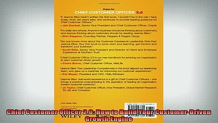 READ book  Chief Customer Officer 20 How to Build Your CustomerDriven Growth Engine Free Online