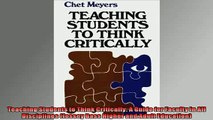 Free PDF Downlaod  Teaching Students to Think Critically A Guide for Faculty in All Disciplines Jossey Bass  DOWNLOAD ONLINE