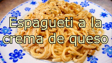 ESPAGUETI A LA CREMA DE QUESO - recetas de cocina faciles rapidas y economicas de hacer