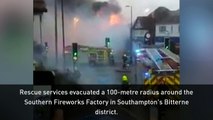 Fire sets off hundreds of fireworks at factory