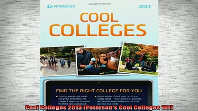 Free PDF Downlaod Cool Colleges 2013 Petersons Cool Colleges 101 BOOK ONLINE